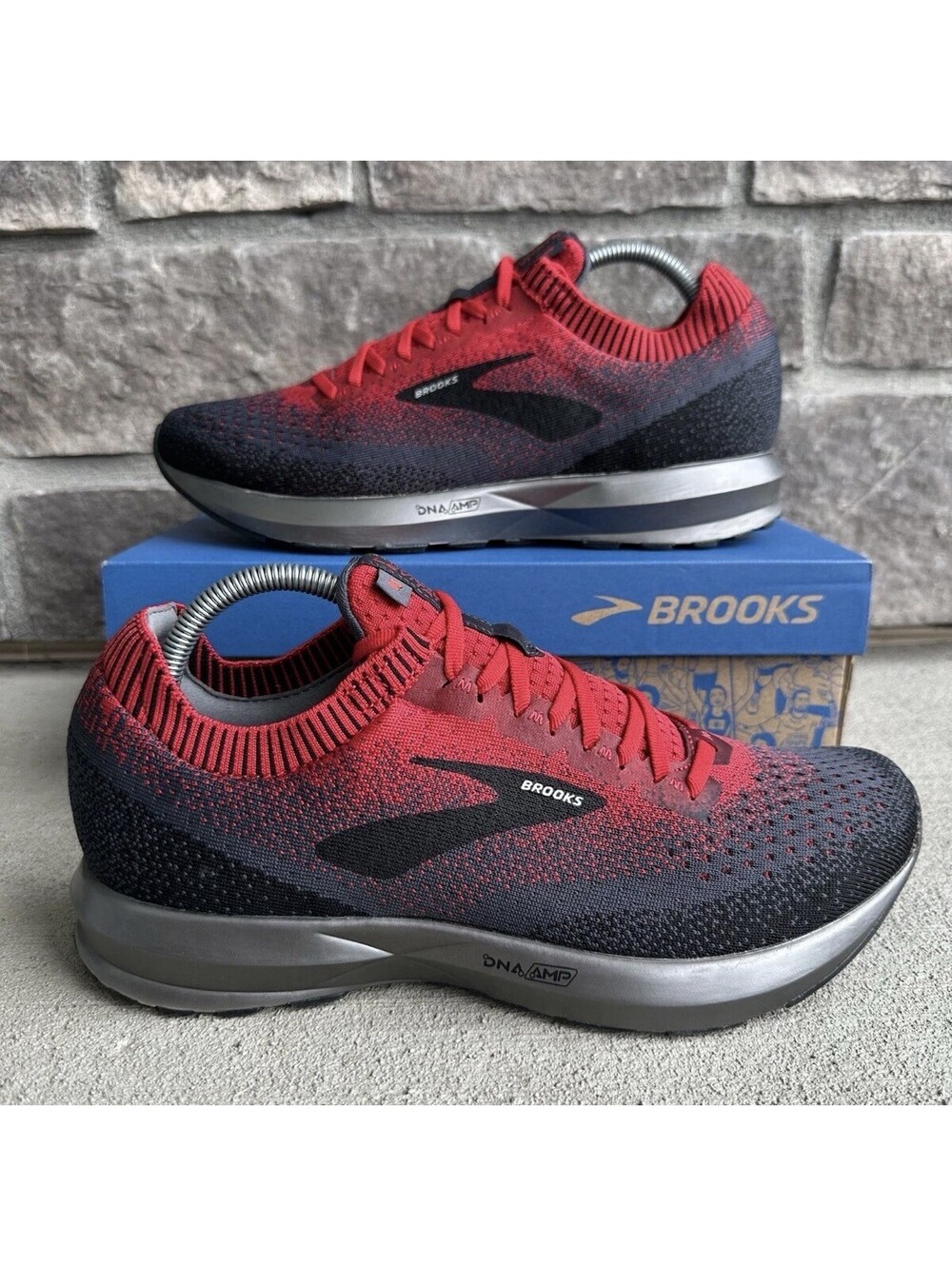 Brooks Levitate 2 Shoes Mens 8 D Red Gray Black Running Comfort Walking Sneaker